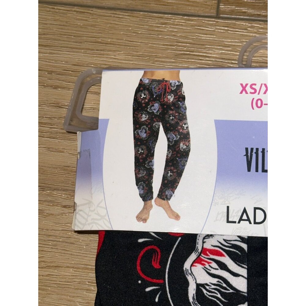 NEW Disney Villains Ursula Evil‎ Hearts Women’s Jogger Sleep Pants XS (0-2) - Picture 3 of 4